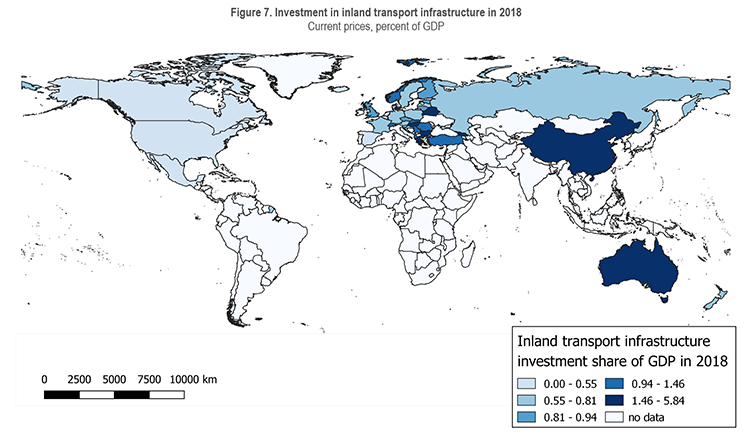  Figure 7. Investment in inland transport infrastructure in 2018 image