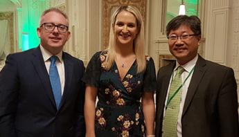 Young Tae Kim with Secretary General Graham Doyle of Irish Department of Transport and Minister for European affairs Helen McEntee